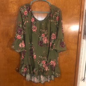 Long sleeve off-shoulder floral dress